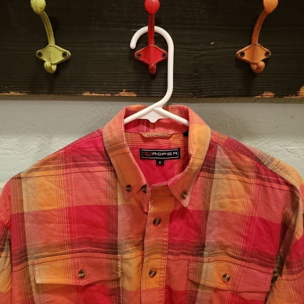 Roper Western Cowboy Plaid Shirt sz Small